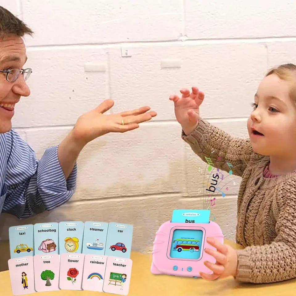 Audible Flash Cards Baby Reading Machine – 🎓 Montessori Learning Toy for Toddlers | Early English Learning 📚 | Random Color