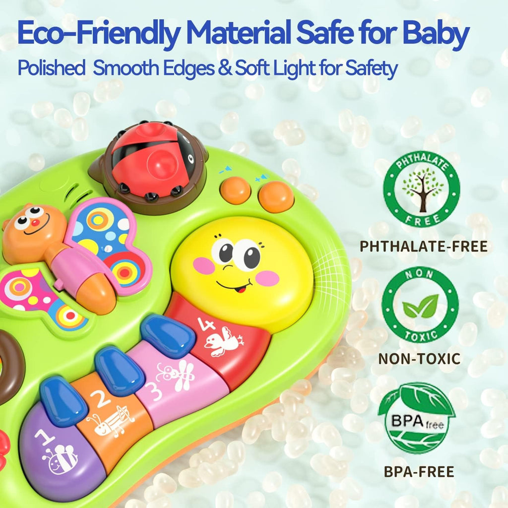 Smiley Piano 🎹 Baby Musical Keyboard Toy | Light-Up & Music Early Education Toy for Infants 6–12 Months 👶 | Interactive Learning Piano (Random Color)