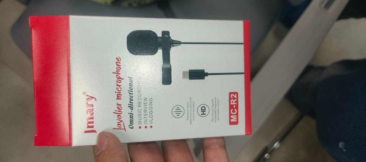Jmary TikTok Type-C Lavalier Microphone with Clip - Noise Cancelling Mic for Mobile, Laptop, Android