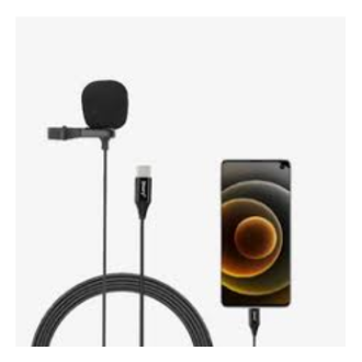 Jmary TikTok Type-C Lavalier Microphone with Clip - Noise Cancelling Mic for Mobile, Laptop, Android
