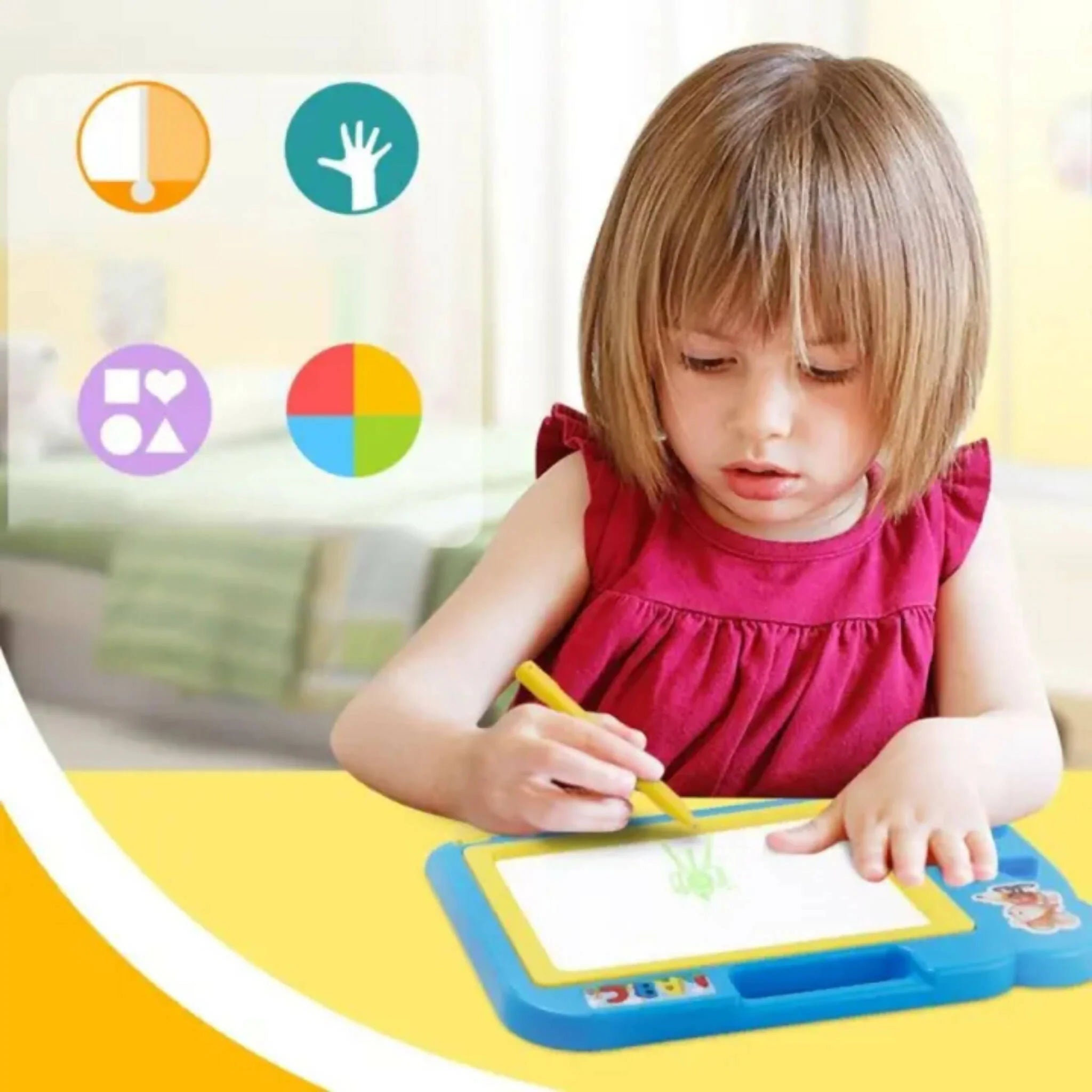 Magnetic Learning Drawing Board ✏ | Kids Erasable Doodle Pad 🎨 | Writing & Sketching Educational Toy 🧒 | Travel-Friendly Gift 🎁