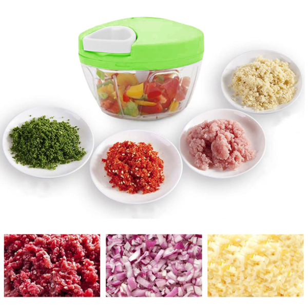 Speedy Chopper – Multi-Use Turbo Cutter | Mini Handy Manual Vegetable & Fruit Chopper (Heavy Quality, Random Color)