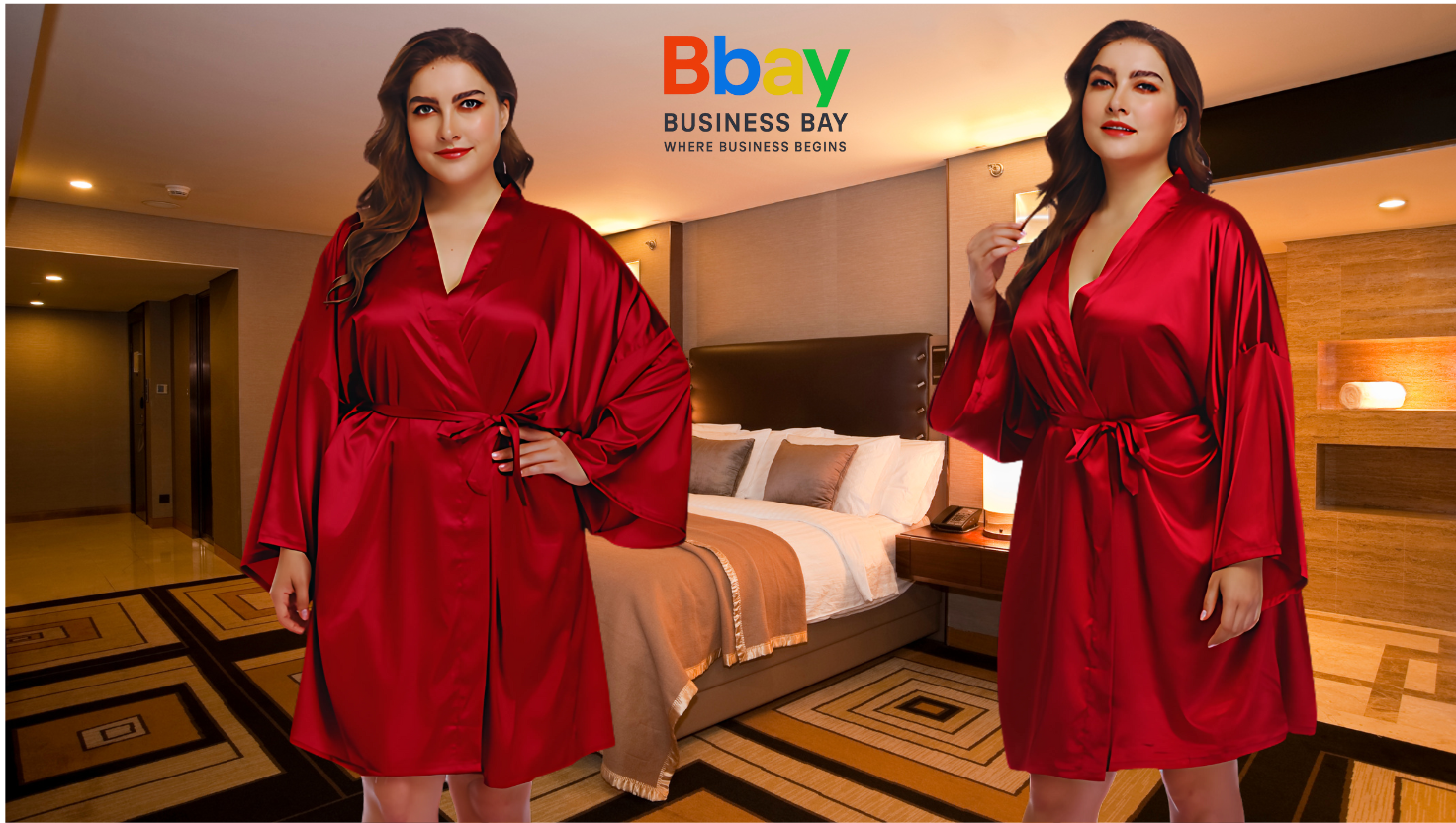Luxury Satin Robe for Women – Short Night Gown with Waist Tie | Loungewear & Sleepwear