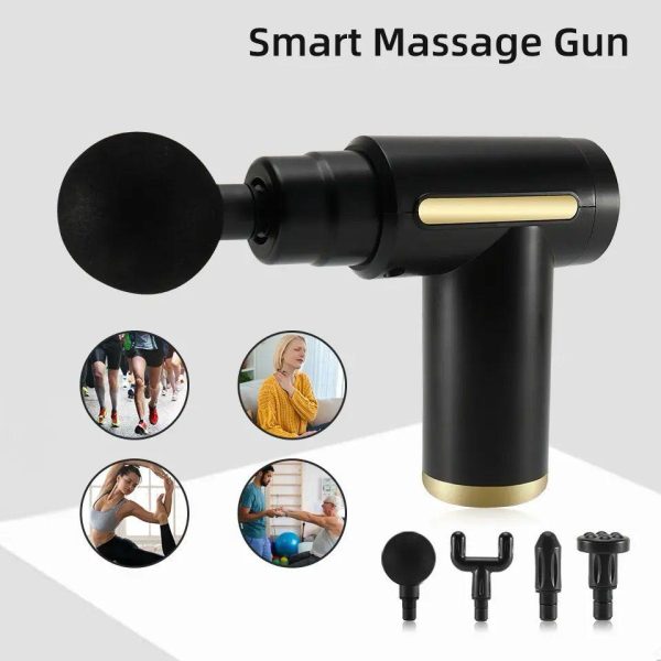 Blue Idea Deep Tissue Massage Gun – Handheld Muscle Massager with 4 Heads, Quiet & Portable, Pain Relief & Recovery