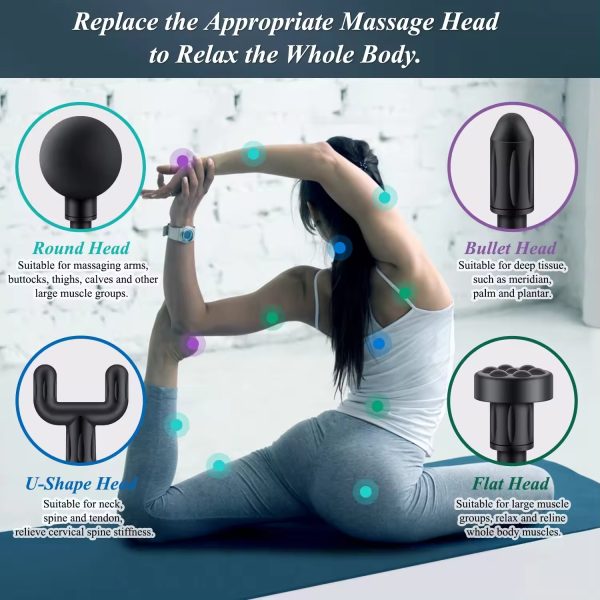 Blue Idea Mini Deep Tissue Massage Gun with 4 Heads - Portable Muscle Massager
