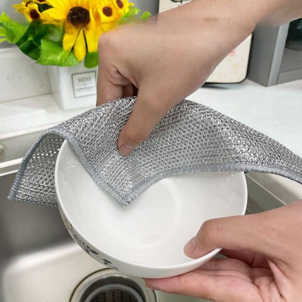 Durable Wire Dish Washing Cleaning Cloth – Heavy Duty Scrubbing Rags for Kitchen, Utensils & Cookware (Pack of 10)