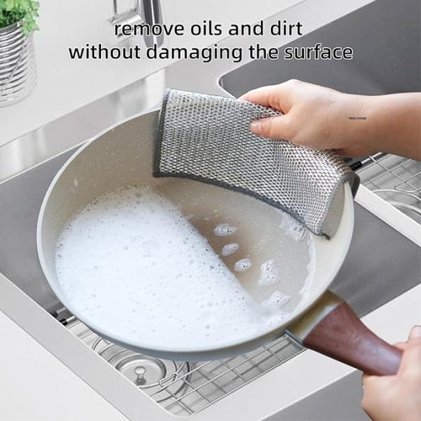 Durable Wire Dish Washing Cleaning Cloth – Heavy Duty Scrubbing Rags for Kitchen, Utensils & Cookware (Pack of 10)