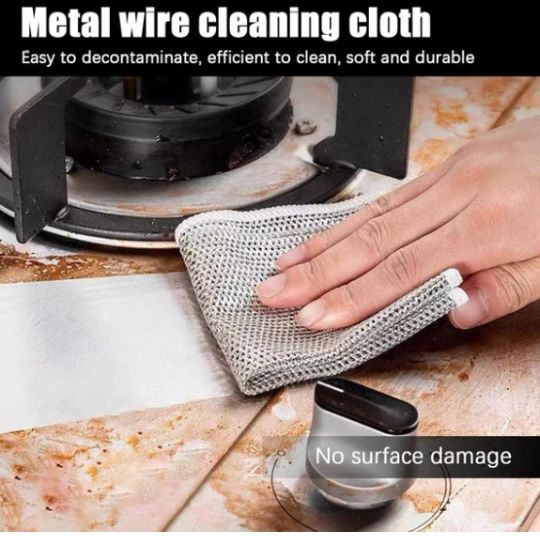 Durable Wire Dish Washing Cleaning Cloth – Heavy Duty Scrubbing Rags for Kitchen, Utensils & Cookware (Pack of 10)