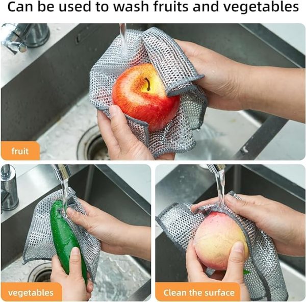 Durable Wire Dish Washing Cleaning Cloth – Heavy Duty Scrubbing Rags for Kitchen, Utensils & Cookware (Pack of 10)
