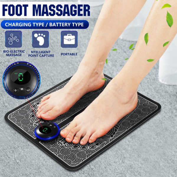 EMS Foot Massager Mat – Electric Acupuncture Pad with Smart Display | USB Rechargeable Circulation & Pain Relief