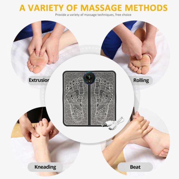 EMS Foot Massager Mat – Electric Acupuncture Pad with Smart Display | USB Rechargeable Circulation & Pain Relief