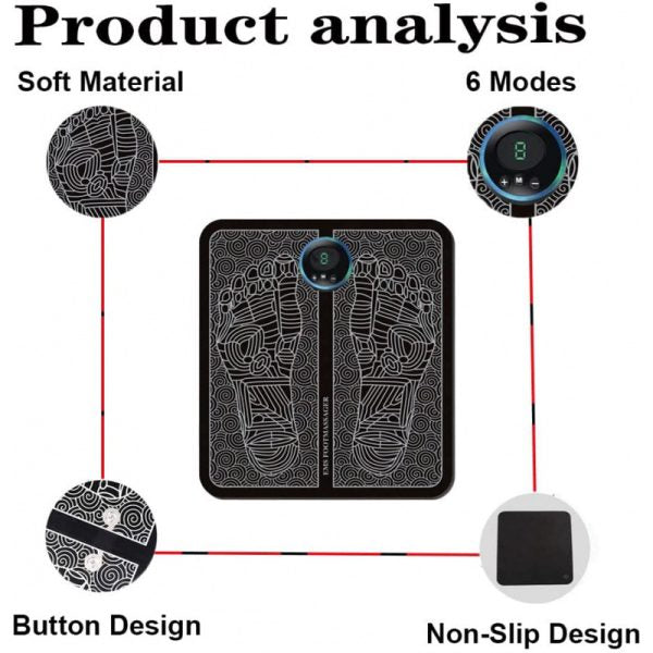 EMS Foot Massager Mat – Electric Acupuncture Pad with Smart Display | USB Rechargeable Circulation & Pain Relief