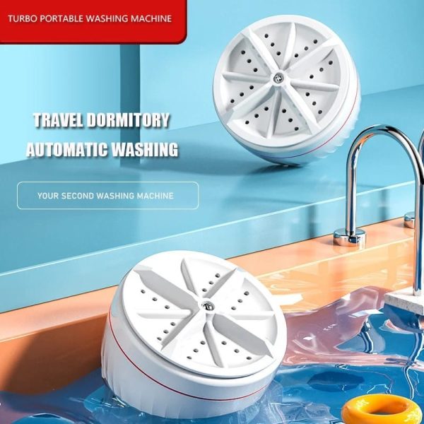 Portable USB Travel Washing Machine – Ultrasonic Mini Turbine Washer for Socks, Underwear & Small Clothes