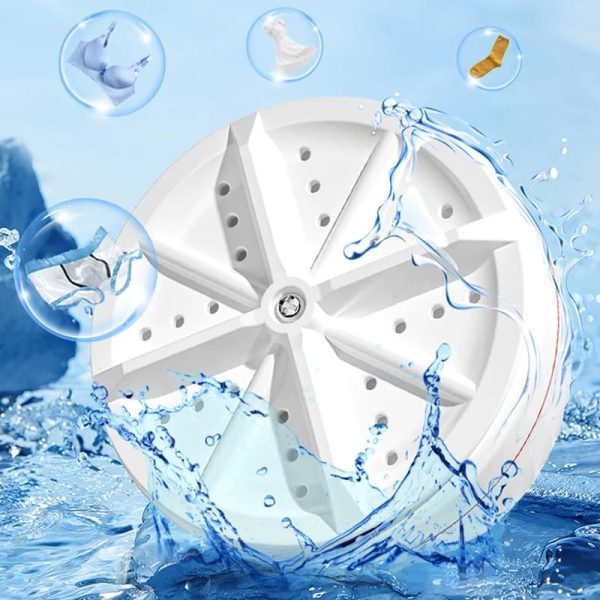 Portable USB Travel Washing Machine – Ultrasonic Mini Turbine Washer for Socks, Underwear & Small Clothes