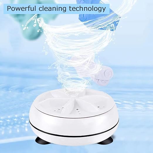 Portable USB Travel Washing Machine – Ultrasonic Mini Turbine Washer for Socks, Underwear & Small Clothes