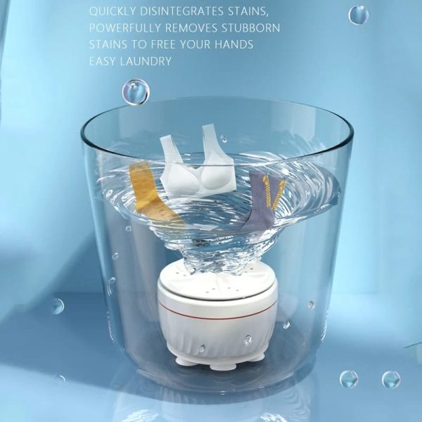 Portable USB Travel Washing Machine – Ultrasonic Mini Turbine Washer for Socks, Underwear & Small Clothes