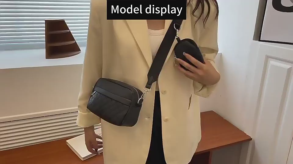Stylish Convertible Crossbody Bag for Girls – PU Leather Waterproof Shoulder Handbag with Purse – Black