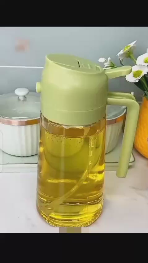 Dual-purpose Oil Dispenser for Pouring & Spraying – High-pressure Sprayer for Even Oil Distribution