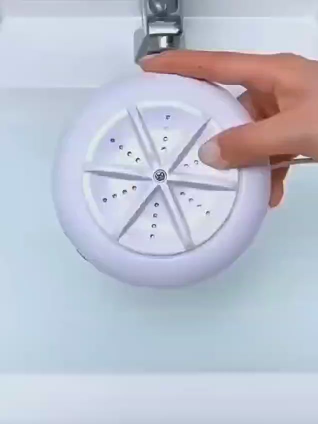 Portable USB Travel Washing Machine – Ultrasonic Mini Turbine Washer for Socks, Underwear & Small Clothes