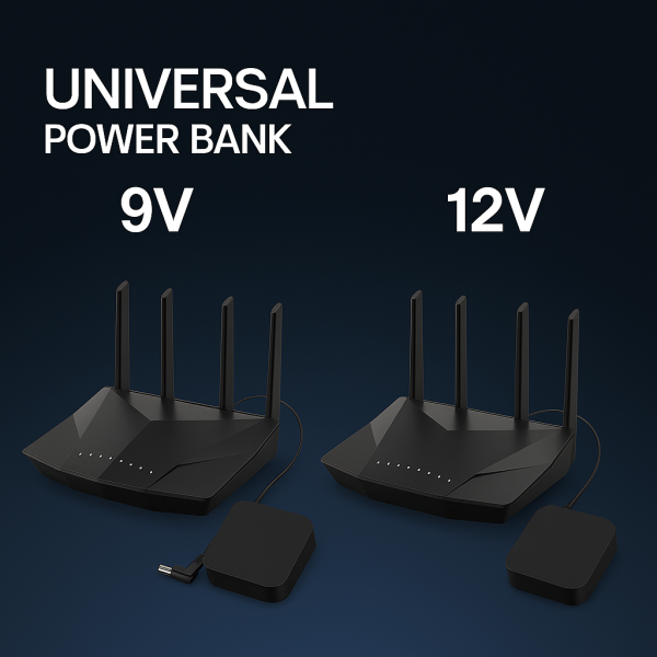 WiFi Router Power Bank 20000mAh – Dual Voltage 9V/12V | Long Backup UPS for Internet Routers – Free Delivery in Pakistan
